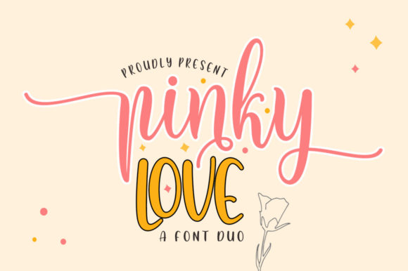 Pinky Love Font Duo: A Romantic Script Handwritten Font for Small Business Branding